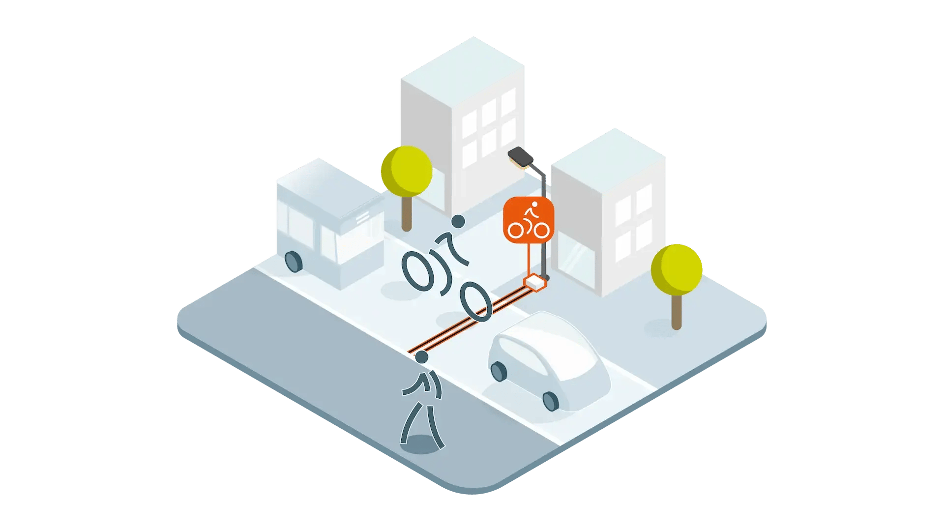 Der TUBES-Computer eignet sich perfekt zum Zählen von Radfahrern in städtischen Gebieten.