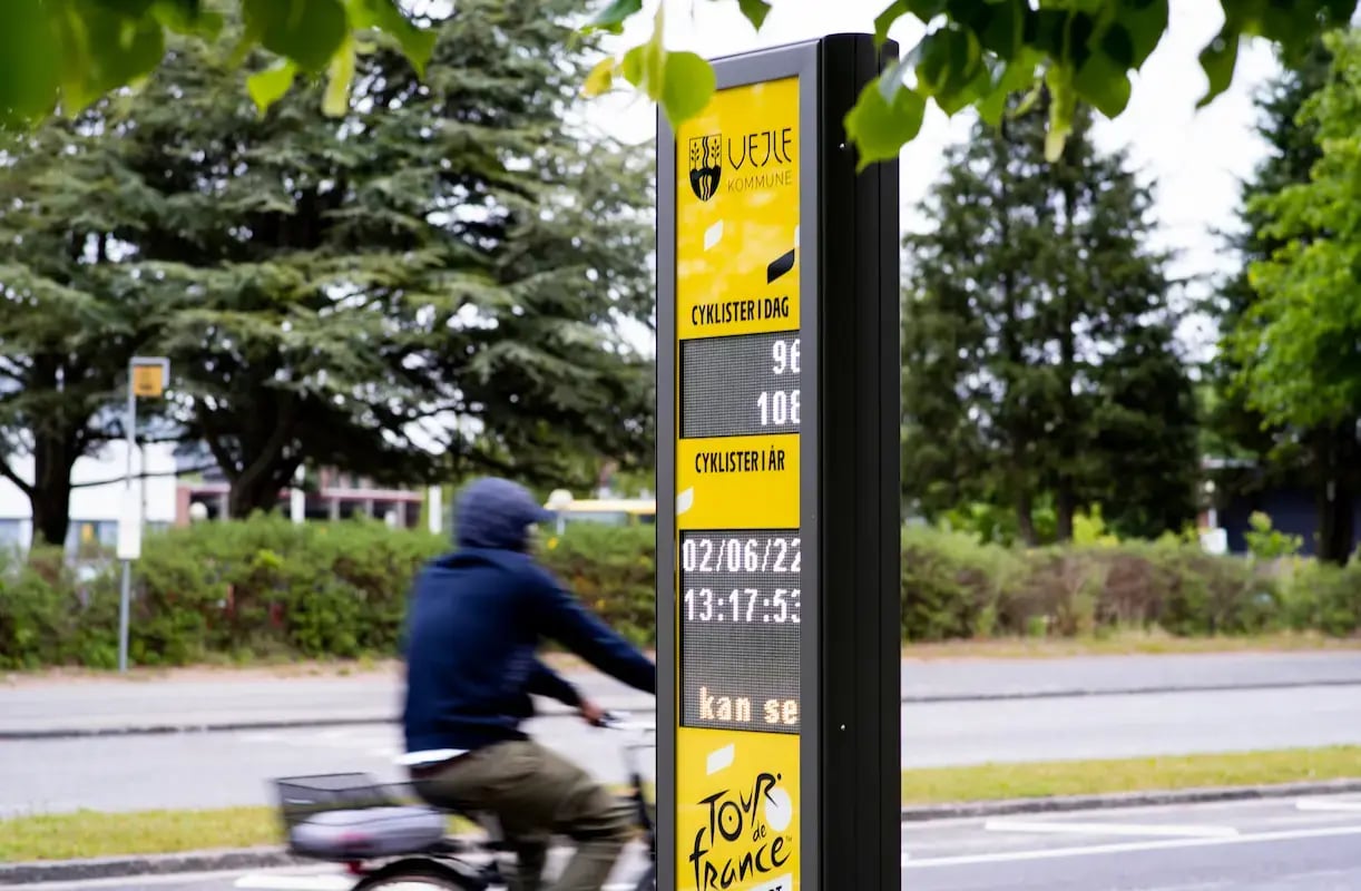 Kommunizieren Sie mit Ihrer Radsportgemeinschaft mit dem Eco-DISPLAY Classic+ Datendisplay.